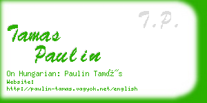 tamas paulin business card